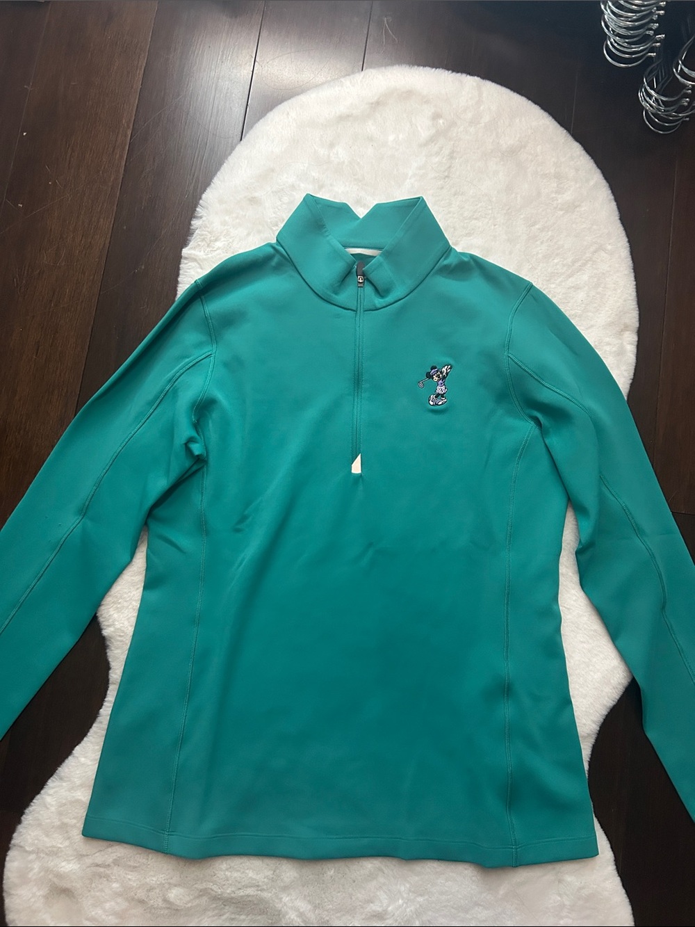Cutter & Buck Disney Teal Half-Zip Pullover with Embroidered Logo